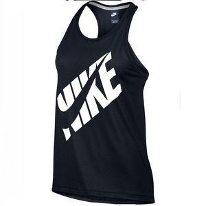 Nike Women's Prep Knockout Tank Top Black/White 829552 Size Medium